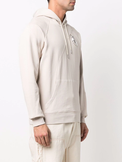 Shop Heliot Emil Drawstring Zipped Hoodie In Nude