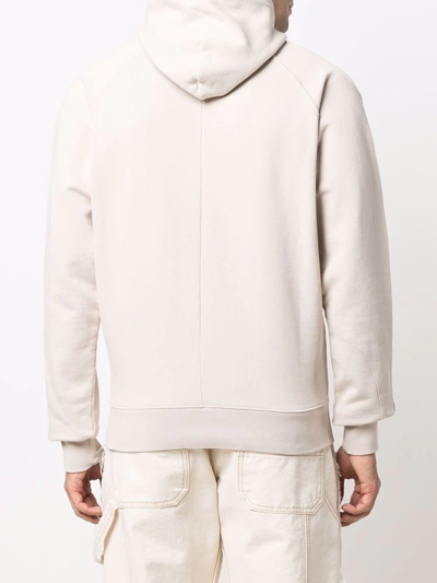 Shop Heliot Emil Drawstring Zipped Hoodie In Nude