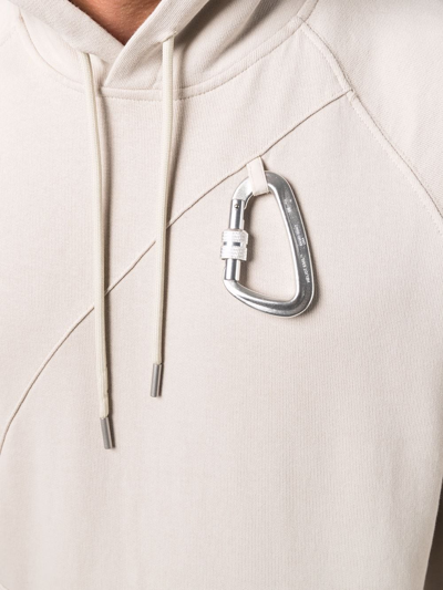 Shop Heliot Emil Drawstring Zipped Hoodie In Nude