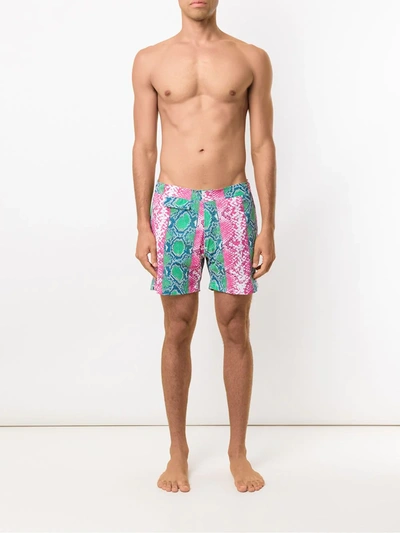 Shop Amir Slama Printed Swimming Shorts In Multicolour