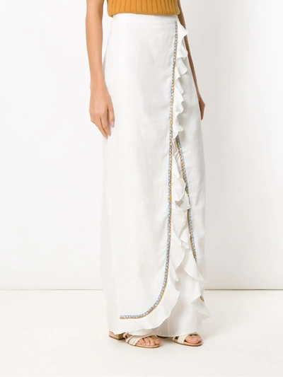 Clube Bossa Ruffled Hare Pants In White