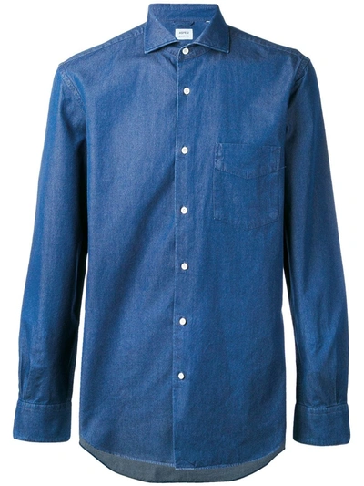 Shop Aspesi Colour Block Shirt In Blue