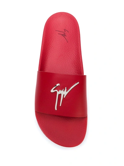 Shop Giuseppe Zanotti Burel Slides In Red