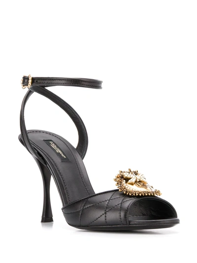 Shop Dolce & Gabbana Devotion Sandals In Black