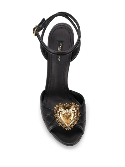 Shop Dolce & Gabbana Devotion Sandals In Black