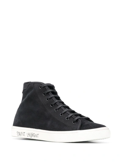 Shop Saint Laurent Malibu High-top Sneakers In Black