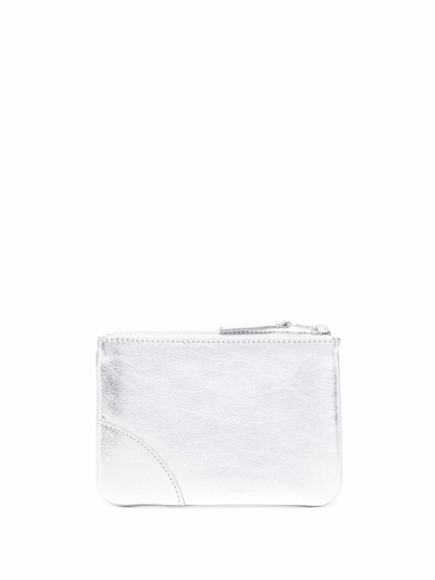 Comme Des Garçons Extra-small Metallic Coin Pouch In Silber