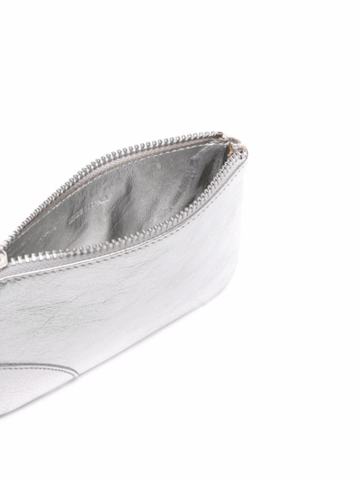 Comme Des Garçons Extra-small Metallic Coin Pouch In Silber