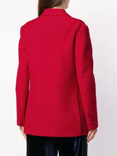 Shop Valentino Double Breasted Blazer In Red