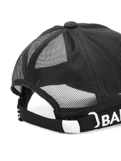 Shop Balmain Contrast Logo Baseball Cap In Black