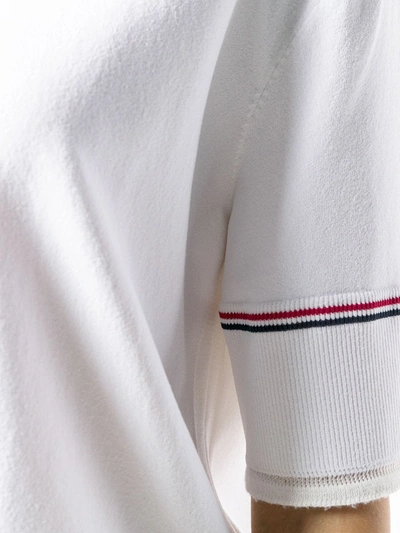 Shop Thom Browne Short-sleeved Rwb-detail T-shirt In White
