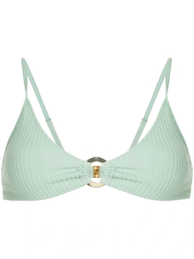 Shop Duskii Long Island Bikini Top In Green