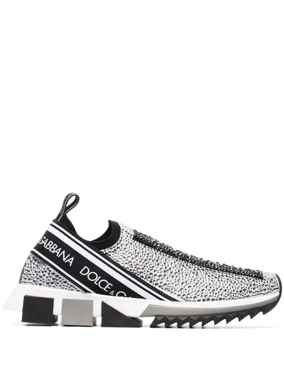 To detect Slime Persuasive Dolce & Gabbana Sorrento Swarovski Crystal-embellished Logo-print Mesh  Slip-on Sneakers In White | ModeSens