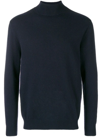 N•peal Turtleneck Fitted Sweater In Blue