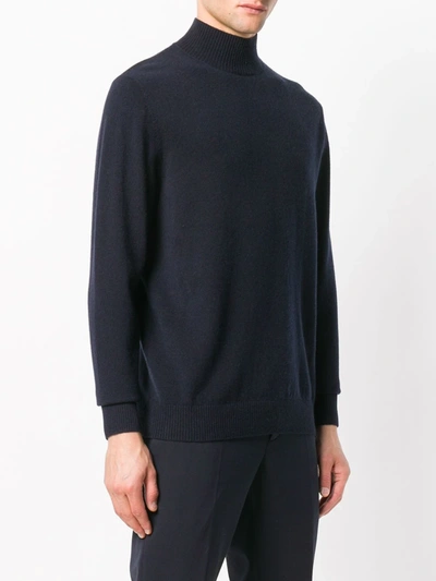 Shop N•peal Turtleneck Fitted Sweater In Blue