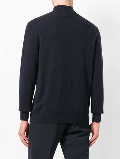 Shop N•peal Turtleneck Fitted Sweater In Blue