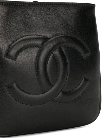 Pre-owned Chanel 1990 Cc Waist Belt Bag In Black