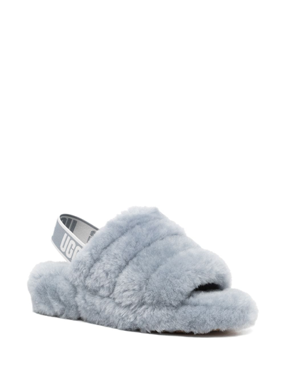Shop Ugg Open-toe Sheepskin Slides In Grey