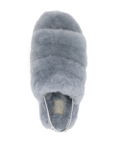 Shop Ugg Open-toe Sheepskin Slides In Grey