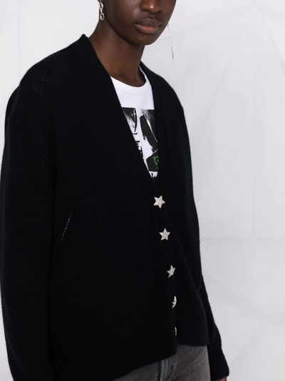 Zadig & Voltaire Star Button Cashmere Cardigan In Schwarz