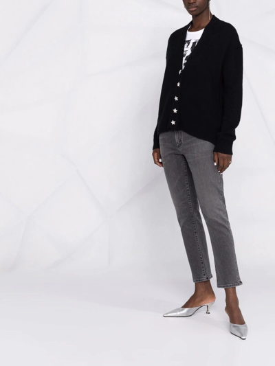 Zadig & Voltaire Star Button Cashmere Cardigan In Schwarz