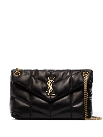 Shop Saint Laurent Small Loulou Puffer Shoulder Bag In Black