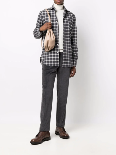Barba Napoli Plaid-check Print Shirt In Grau