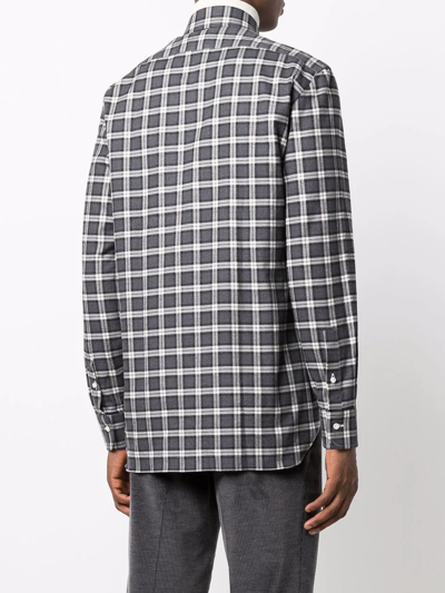 Barba Napoli Plaid-check Print Shirt In Grau