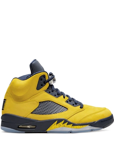 Shop Jordan Air  5 Retro Se "michigan" Sneakers In Yellow