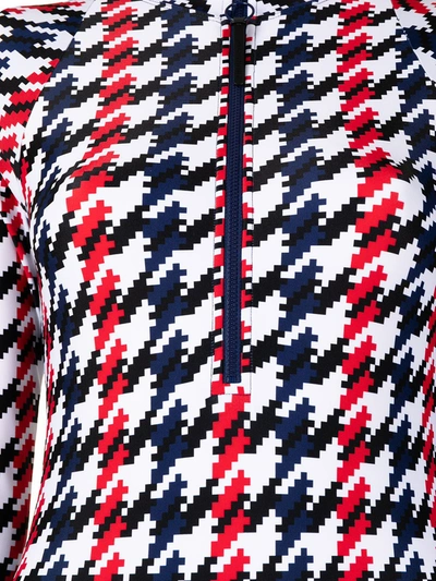 Perfect Moment Spring Houndstooth-print Surf Wetsuit In Schwarz