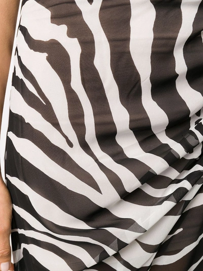 Dolce & Gabbana Wrap-effect Zebra-print Chiffon Maxi Dress In Black