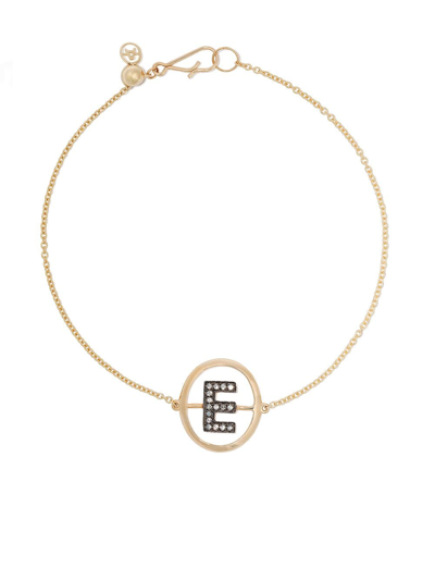 Shop Annoushka 18kt Yellow Gold Diamond Initial E Bracelet In 18ct Yellow Gold