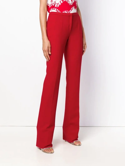 Pre-owned Versace 1990s Tailored Flared Trousers In Red