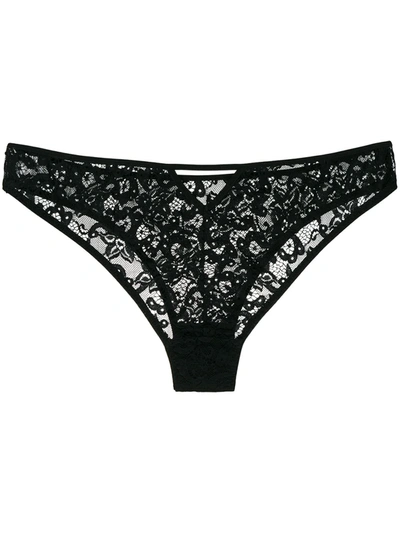 Shop Gilda & Pearl Emilia Lace Briefs In Black