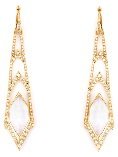 Shop Stephen Webster Crystal Haze Long Diamond Earrings In Metallic