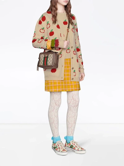 Shop Gucci Mini Ophidia Gg Shoulder Bag In Brown