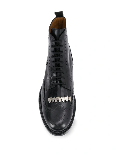 Toga Virilis Tasselled Lace-up Leather Boots In Black