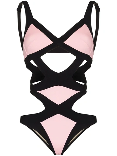 Shop Agent Provocateur Mazzy Cut-out Swimsuit In Rosa