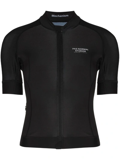 Shop Pas Normal Studios Mechanism Cycling Jersey Top In Black