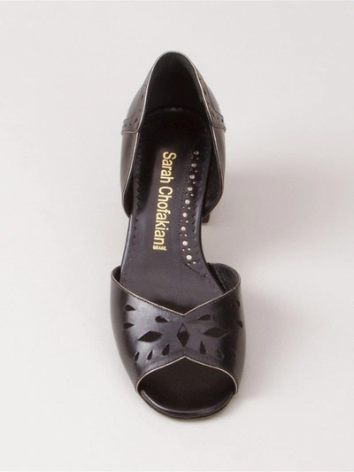 Shop Sarah Chofakian Chunky Heel Sandals In Brown