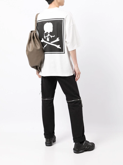 Mastermind Japan Boxed Logo-print Skull T-shirt In Weiss