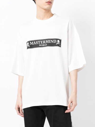 Mastermind Japan Boxed Logo-print Skull T-shirt In Weiss