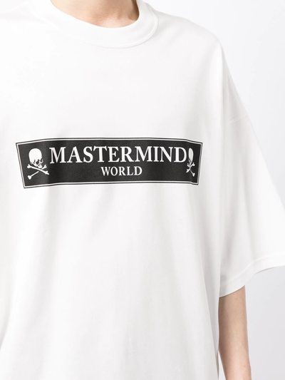Mastermind Japan Boxed Logo-print Skull T-shirt In Weiss