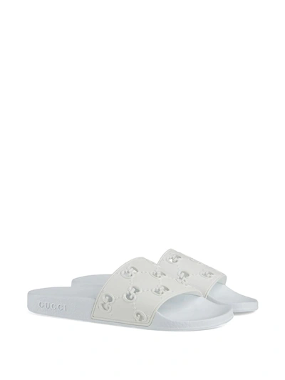 Shop Gucci Rubber Gg Slide Sandal In White