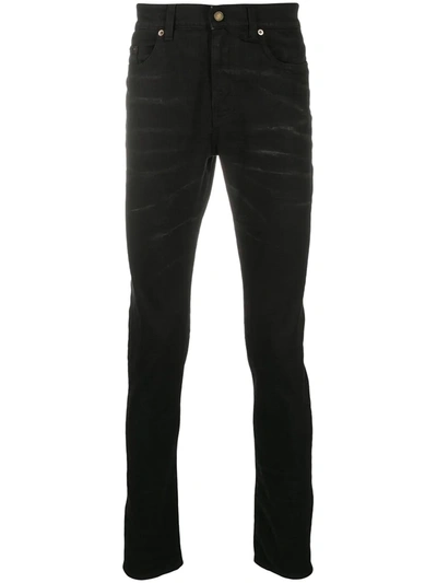 Shop Saint Laurent Five-pocket Skinny Jeans In Black