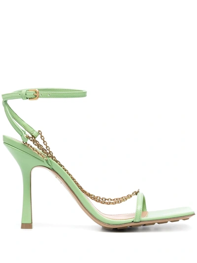 Shop Bottega Veneta Stretch Chain-detail Sandals In Green