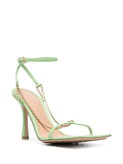 Shop Bottega Veneta Stretch Chain-detail Sandals In Green