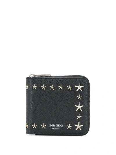 Shop Jimmy Choo Laurence Star Stud Wallet In Black