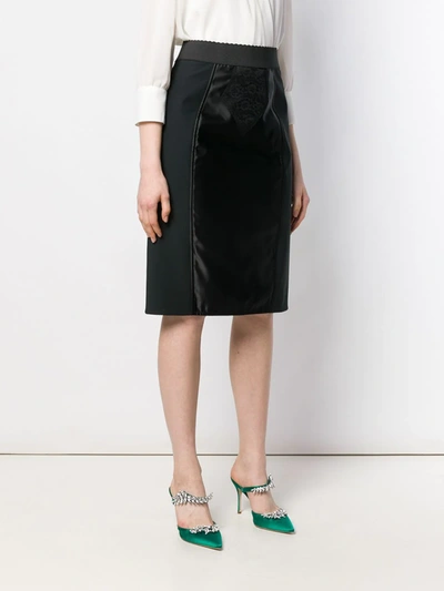 Dolce & Gabbana Powernet Satin Midi Skirt In Black