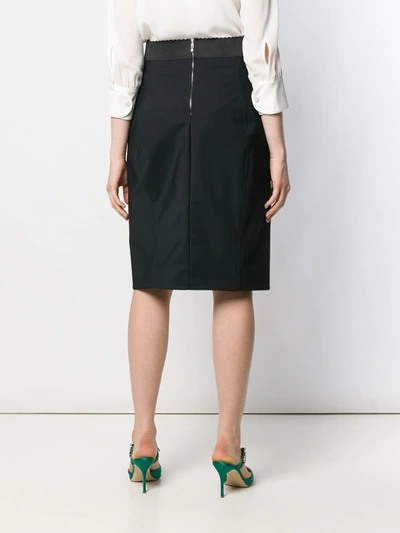 Dolce & Gabbana Powernet Satin Midi Skirt In Black